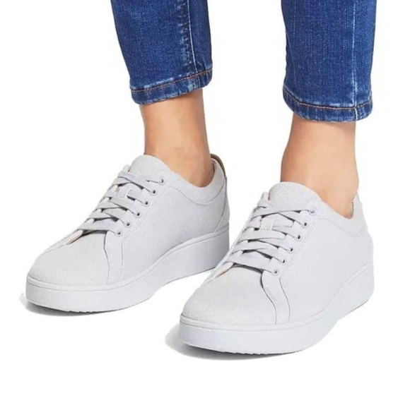 Fitflop Shoes - FitFlop Rally Canvas Trainers in Soft Grey